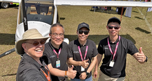 Dan Johnson poses with the team at Sun 'n Fun 2025. Photo by Dan Johnson.